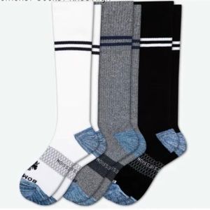 Bombas Socks Compression 3 Pack Black Gray and White NWT SZ large